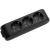 X-tendia Black Three Gang Earthed Socket with Shutte