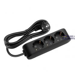 X-tendia Black Three Gang Earth Soc w. Cab. & Shutter 5M