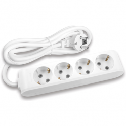 X-tendia White Four Gang Earth Socket with Cable CP 3M