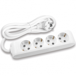 X-tendia White Four Gang Earth Socket with Cable CP 5M