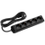 X-tendia Black Five Gang Earth Socket with Cable CP 1,5M