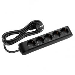 X-tendia Black Five Gang Earth Socket with Cable CP 3M