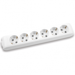 X-tendia White Six Gang Earth Socket CP