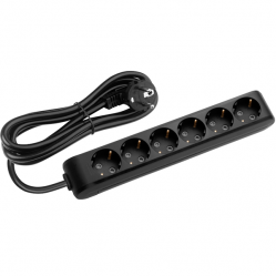 X-tendia Black Six Gang Earth Socket with Cable CP 3M