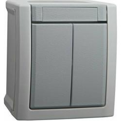 Pacific Grey Two Gang Switch (Screw Connection)