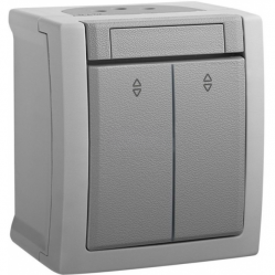 Pacific Grey Two Gang Switch-Two Way Switch (Screw Connection)