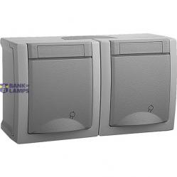 Pacific Earthed Socket + Earthed Socket Grey  WPTC48002GR-EU2