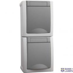 Pacific Earthed Socket + Earthed Socket Grey  WPTC48502GR-EU2