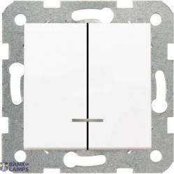 Karre-Meridian White (Quick Connection) Illuminated Two Gang Switch