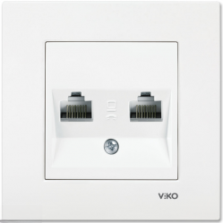 Karre White Two Gang Data Socket (2xCAT5)