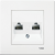 Karre White Two Gang Data Socket (2xCAT5)