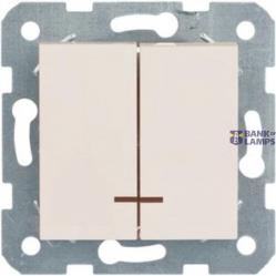 Karre-Meridian Beige (Quick Connection) Illuminated Two Gang Switch