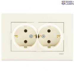 Karre Beige Two Gang Earthed Socket