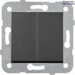 Novella-Trenda Black (Quick Connection) Two Gang Switch-Two Way Switch