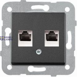Novella-Trenda Black Two Gang Data Socket (2xCAT6)