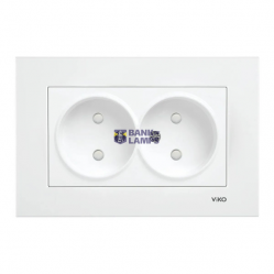 Karre White Two Gang Socket Child Protection
