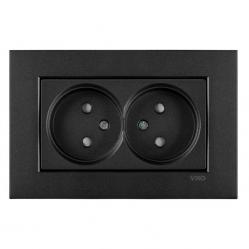 Novella-Trenda Black Two Gang Socket Child Protection