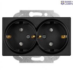 Novella-Trenda Black Child Protected Double Earth Socket
