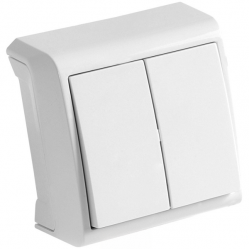 Vera White Two Gang Switch