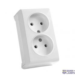 Vera White Two Gang Socket