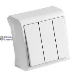 Vera White Three Gang Switch