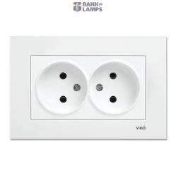 Karre White Two Gang Socket