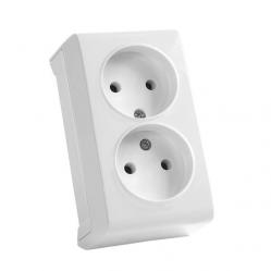 Vera White Two Gang Socket
