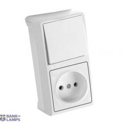 Vera White Switch + Socket Vertical