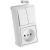 Vera White Two Gang Switch + Socket Vertical