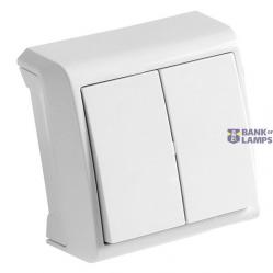 Vera White Two Gang Switch (NANU)