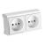 Vera White Two Gang Socket