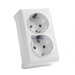 Vera White Two Gang Earthed Socket (NANU)