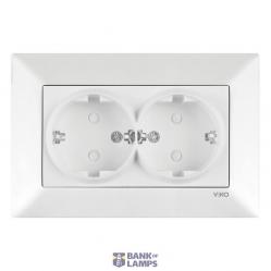 Meridian White Child Protected Double Earth Socket