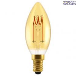 LED Filament Bulb - Candle C35 E14 2.5W 136lm 1800K Gold 320°  - Dimmable