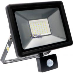 Floodlight - 50W 4500lm 4000K IP44  - Sensor - Black