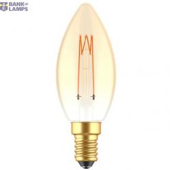 LED Filament Bulb - Candle C35 E14 2.5W 136lm 1800K Gold 330°  - Dimmable