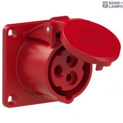CEE-flanged socket straight (70x70mm) 16A 3p 9h IP44/IP54