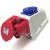 CEE-wall mounted socket + safety socket COMBO 32A 5p 6h IP44