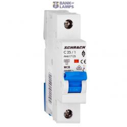 Miniature Circuit Breaker (MCB) AMPARO 6kA, C 25A, 1-pole