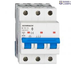 Miniature Circuit Breaker (MCB) AMPARO 6kA, B 10A, 3-pole