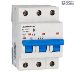 Miniature Circuit Breaker (MCB) AMPARO 6kA, B 16A, 3-pole