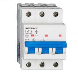 Miniature Circuit Breaker (MCB) AMPARO 6kA, B 20A, 3-pole