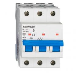 Miniature Circuit Breaker (MCB) AMPARO 6kA, B 32A, 3-pole