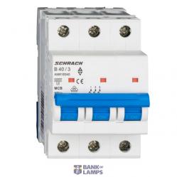 Miniature Circuit Breaker (MCB) AMPARO 6kA, B 40A, 3-pole