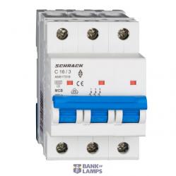 Miniature Circuit Breaker (MCB) AMPARO 6kA, C 16A, 3-pole
