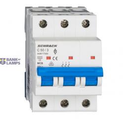 Miniature Circuit Breaker (MCB) AMPARO 6kA, C 50A, 3-pole