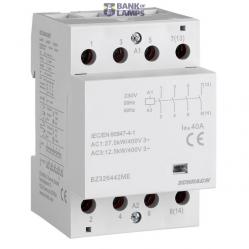 DIN Rail contactor 40A, 4 NO, 230VAC, 3MW, AMPARO