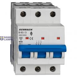 Miniature Circuit Breaker (MCB) AMPARO 6kA, B 63A, 3-pole