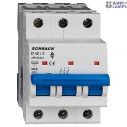 Miniature Circuit Breaker (MCB) AMPARO 10kA, D 40A, 3-pole