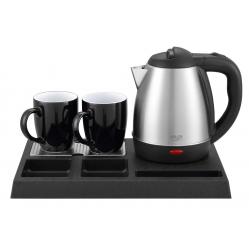 Adler AD 1354 Hotel kettle stainless steel 1.2 L + tray with cups black, steel